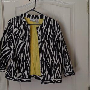 Ladies Lined Jacket, 14P black/white animal print